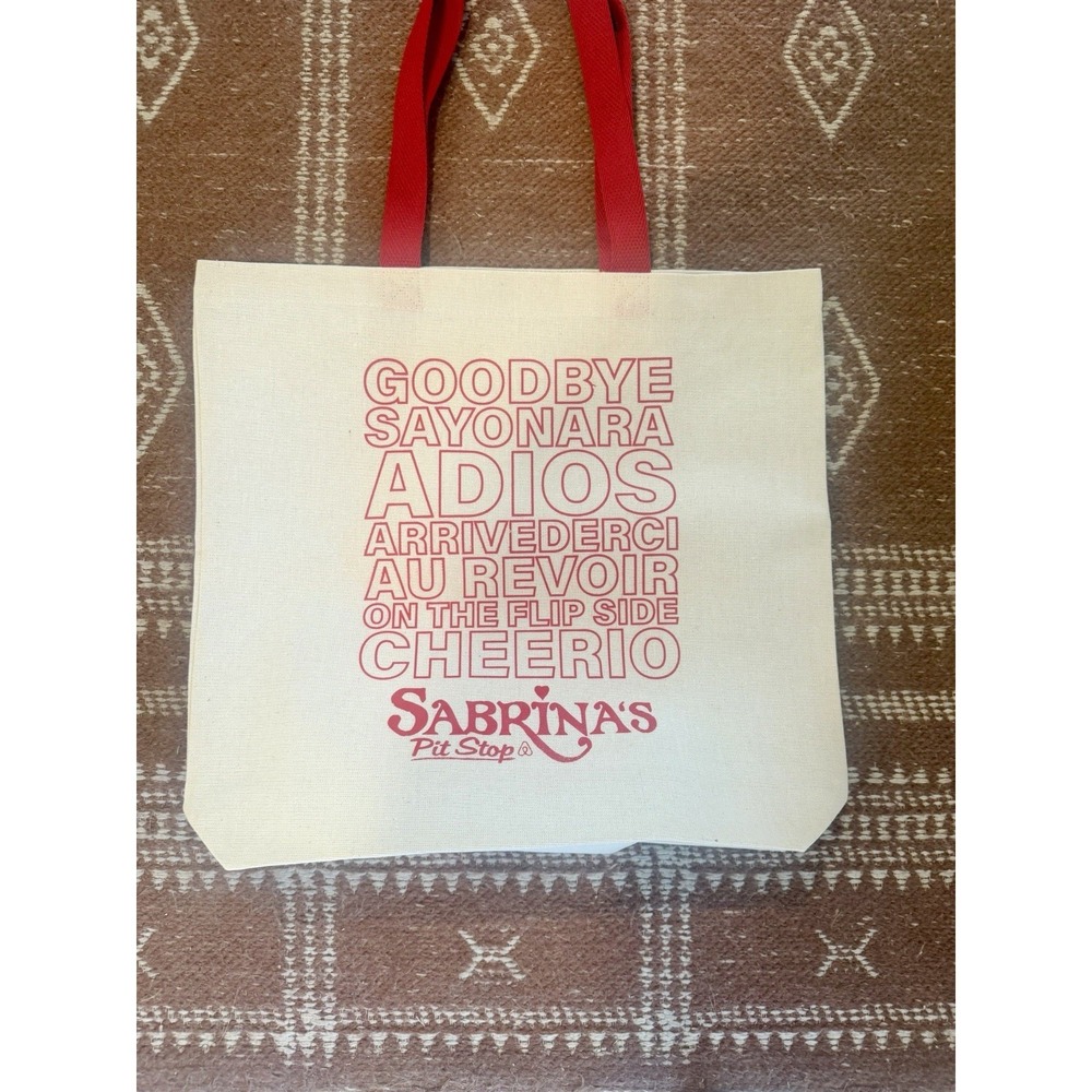Sabrina Carpenter Coachella Official Merch Canvas Tote Bag Goodbye Lyric NEW - Picture 2 of 4